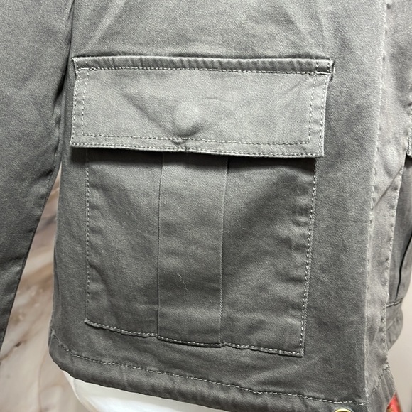 Sanctuary Los Angeles Charcoal Gray Lightweight Jacket with Pockets Button Up S - Picture 2 of 13